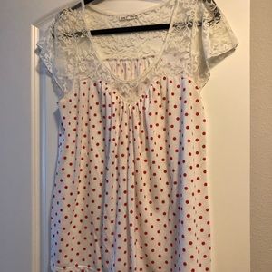 Polka dot and lace top